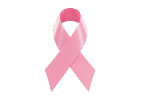 Isolated Pink Ribbon Symbol for Breast Cancer Awareness