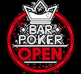 Neon sign showing a crown above Bar Poker with Open text in red glowing letters on black background