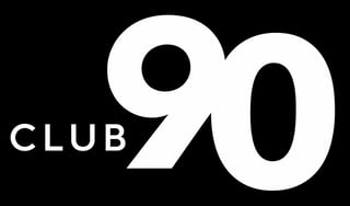 Club 90 logo with white text and numbers on black background